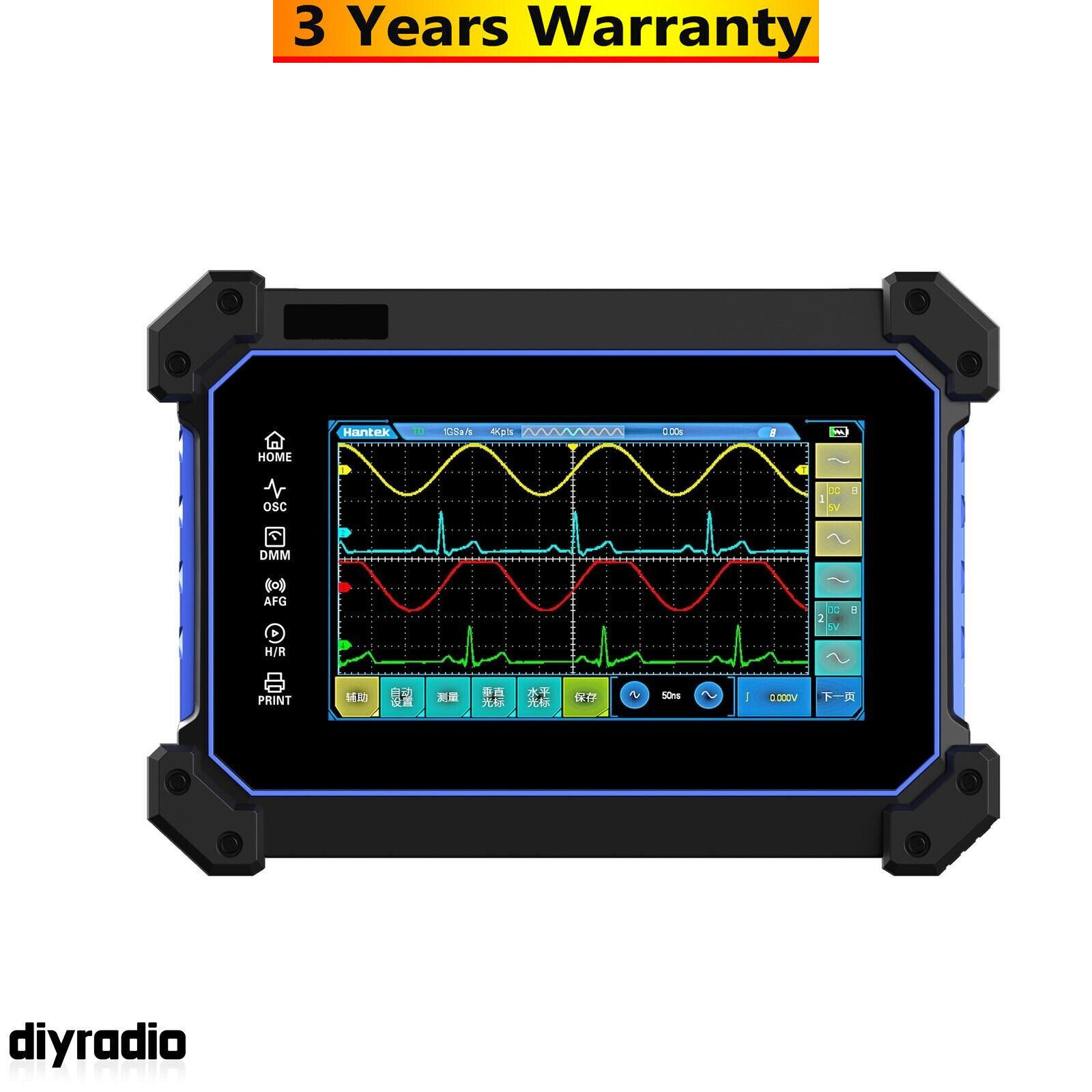 150MHz 4 Channel Digital Oscilloscope 1GSa/s +Multimeter Function Hantek TO1154C