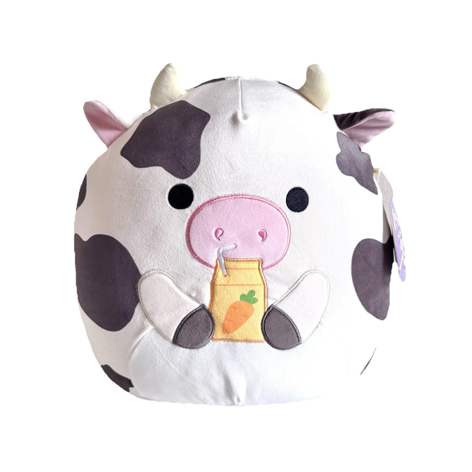 Squishmallows Colin the Cow Plush 12" Stuffed Animal Carrot Juice NWT