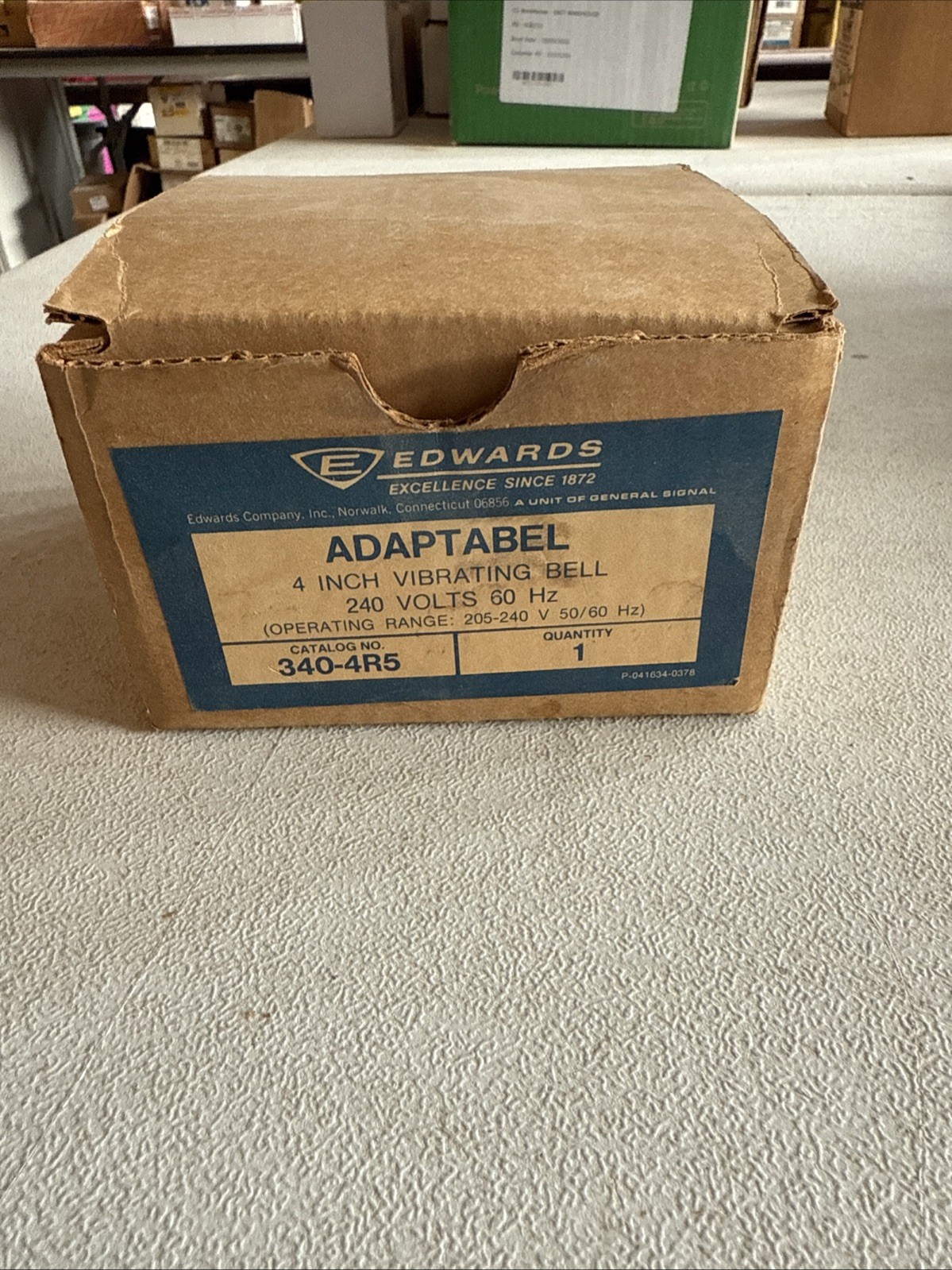 NEW IN BOX EDWARDS ADAPTABEL 4" VIBRATING BELL 340-4R5 240V 60 HZ