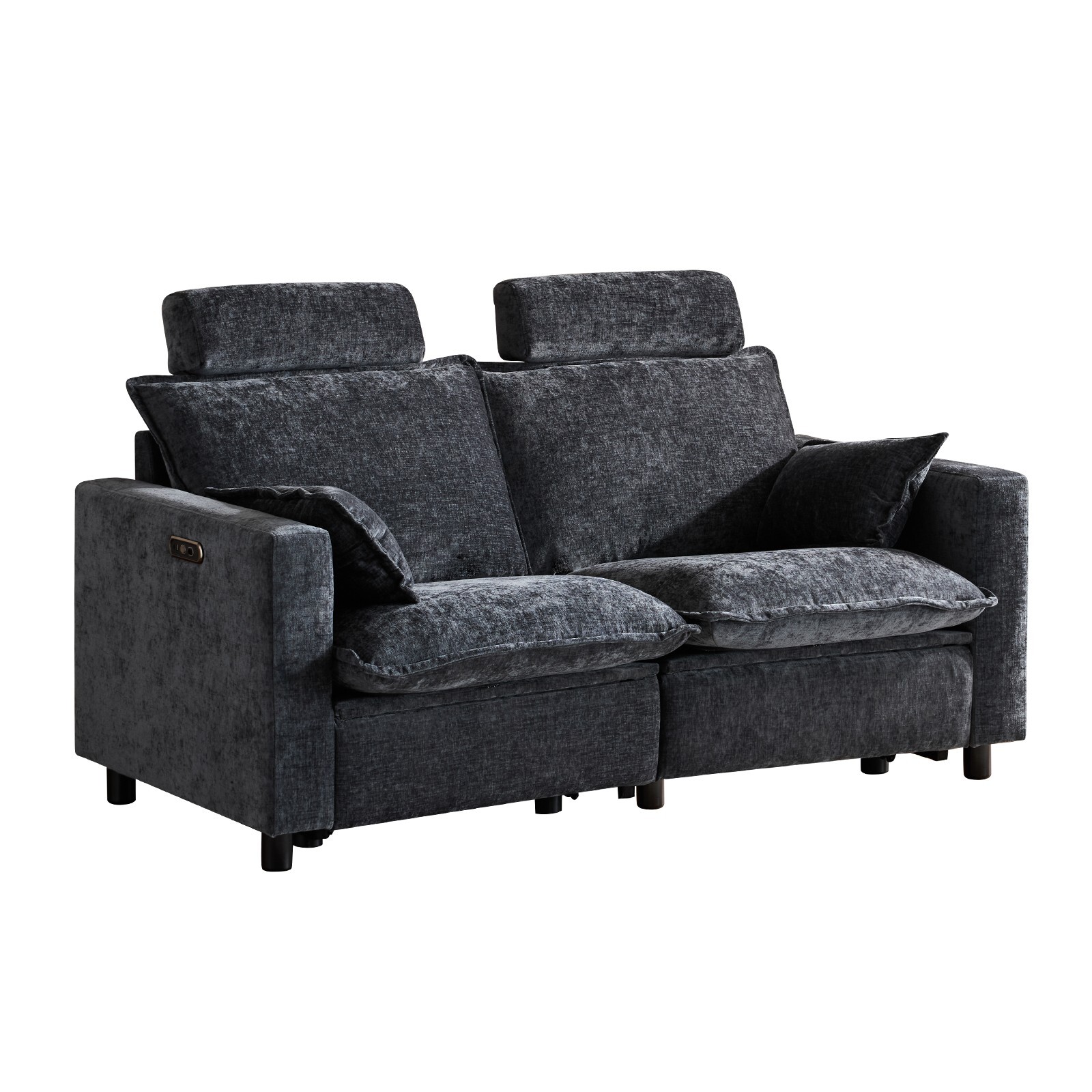 Electric Loveseat Recliner, Power Reclining Sofa with USB Ports, Cloud Couch