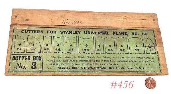 minty nice STANLEY TOOLS #3 55 IRONS CUTTERS boxes w slitter