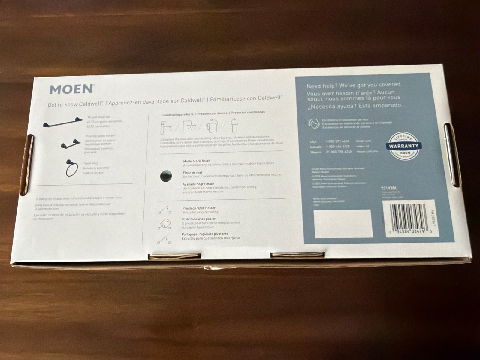 Moen 3-Piece Caldwell Matte Black Decorative Bathroom Hardware Set