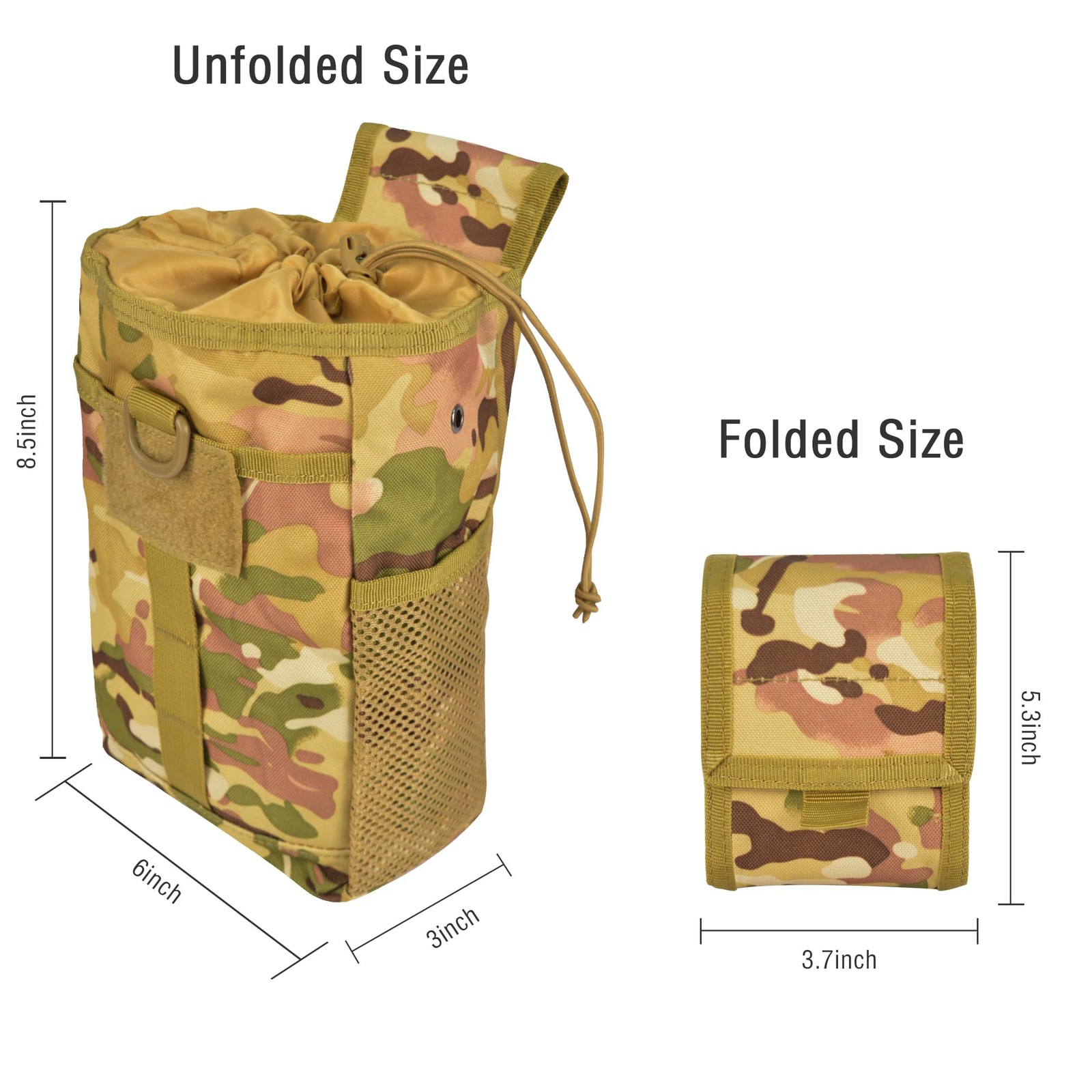 Tactical Molle Dump Pouch Drawstring Magazine Utility Pouch Foldable Durable ...