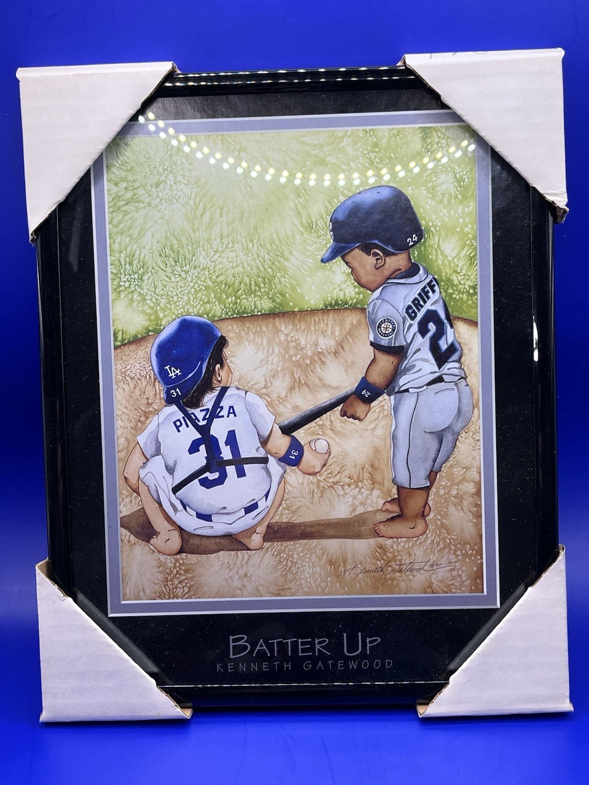 Kenneth Gatewood 10x8 Frame Printed Ken Griffey Jr Mike Piazza Batter Up