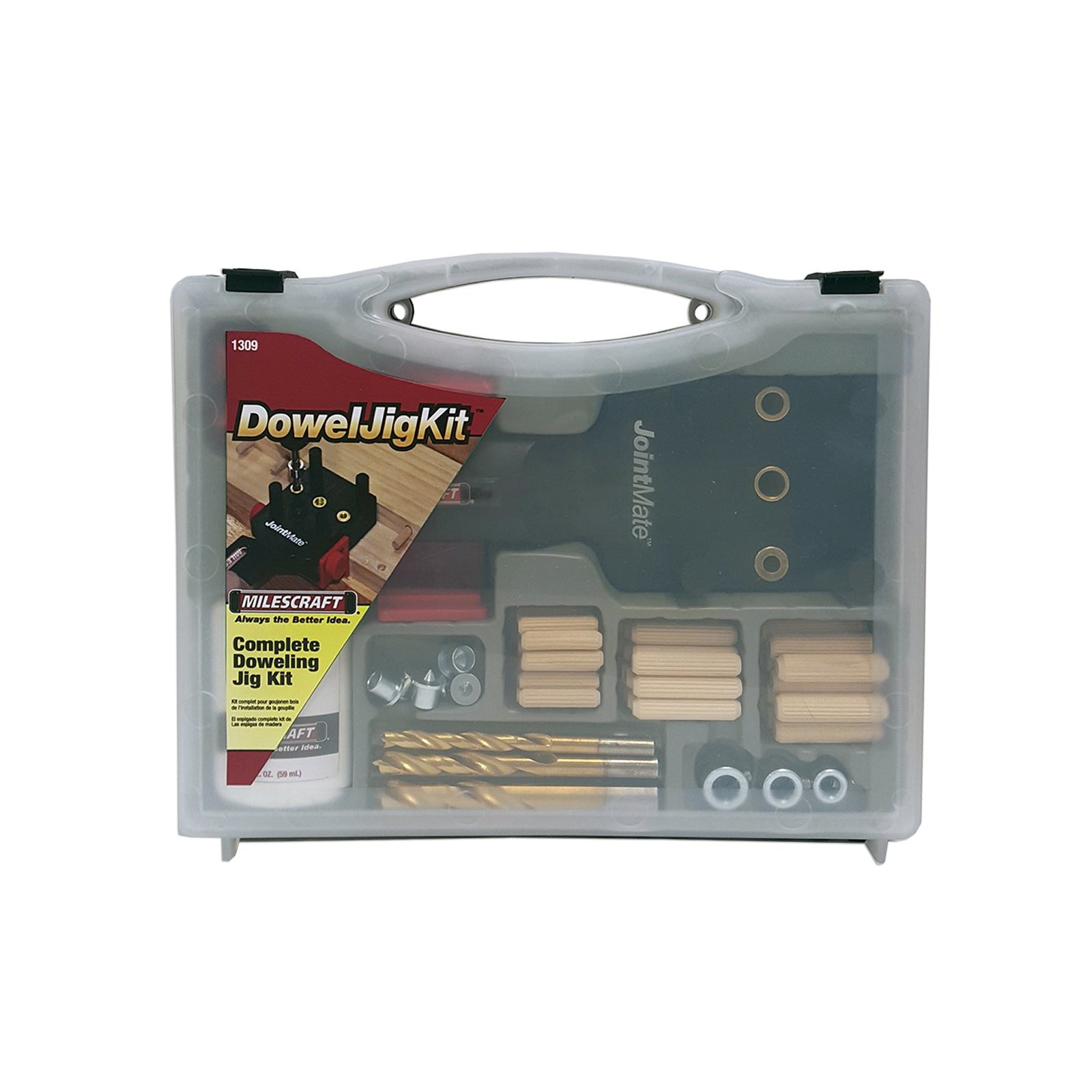Dowel Jig Kit Self Centering Woodworking Tool Joint Mate Dowel Pins Bits 82pcs