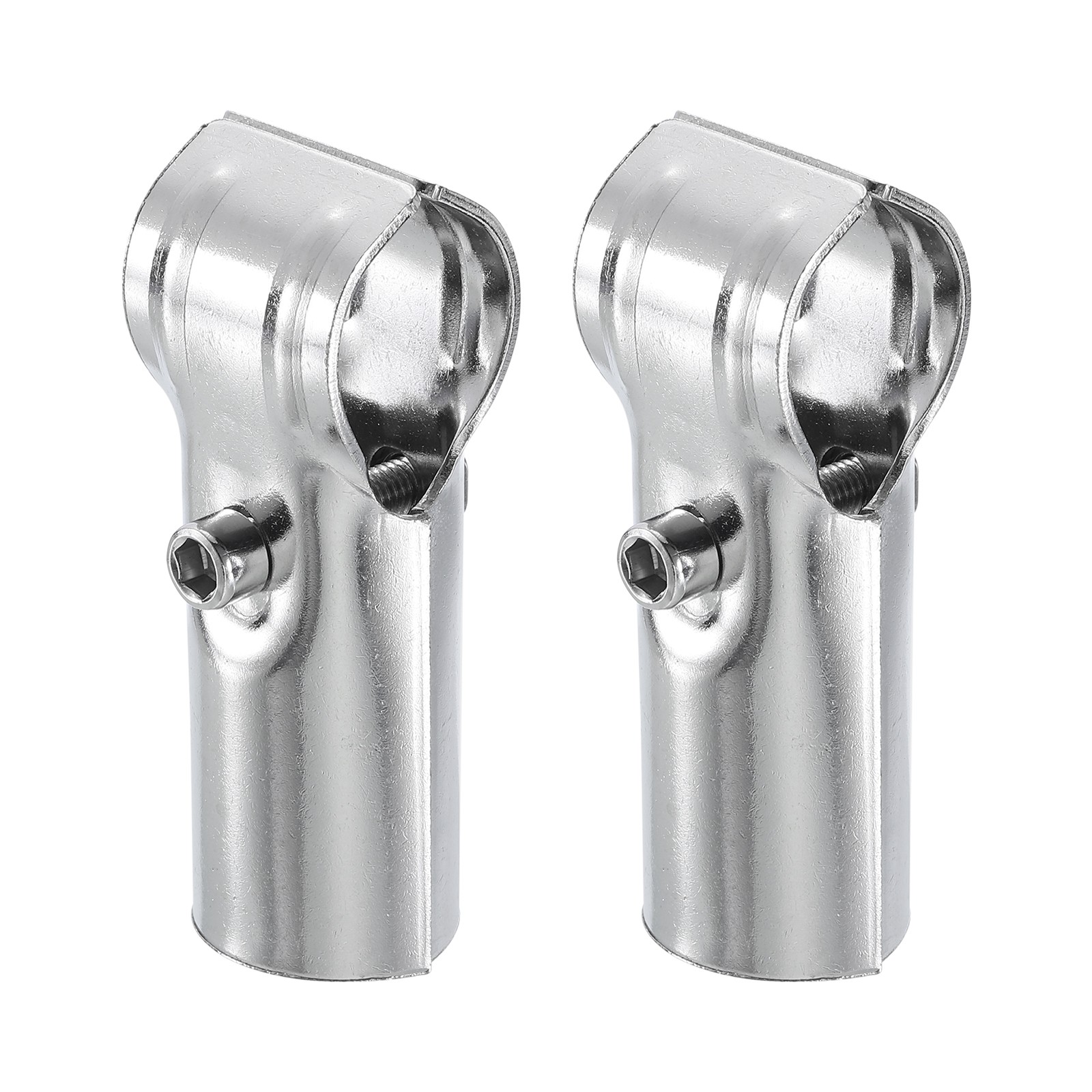 2 Pcs Tee Pipe Clamp Fit 0.98 Inch Dia Pipe, 201 Stainless Steel Rail End Clamp