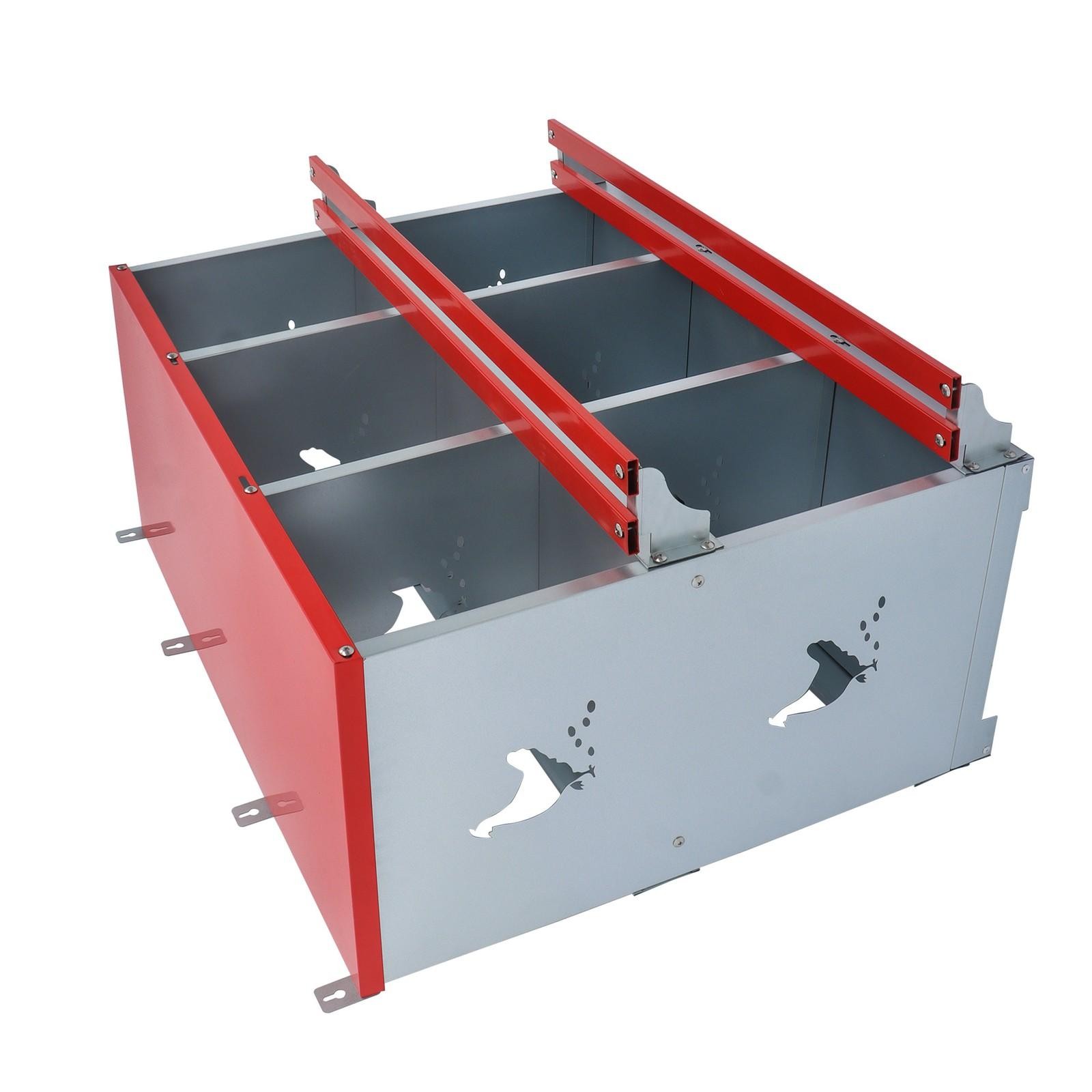 6 Compartment Heavy Nesting Box Chicken Nesting Box 6 Room Metal Nesting Red