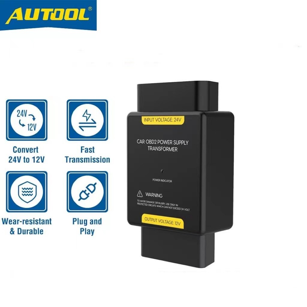 24V to 12V Voltage Transformer Car OBD2 Power Supply Converter Adapter Truck Bus