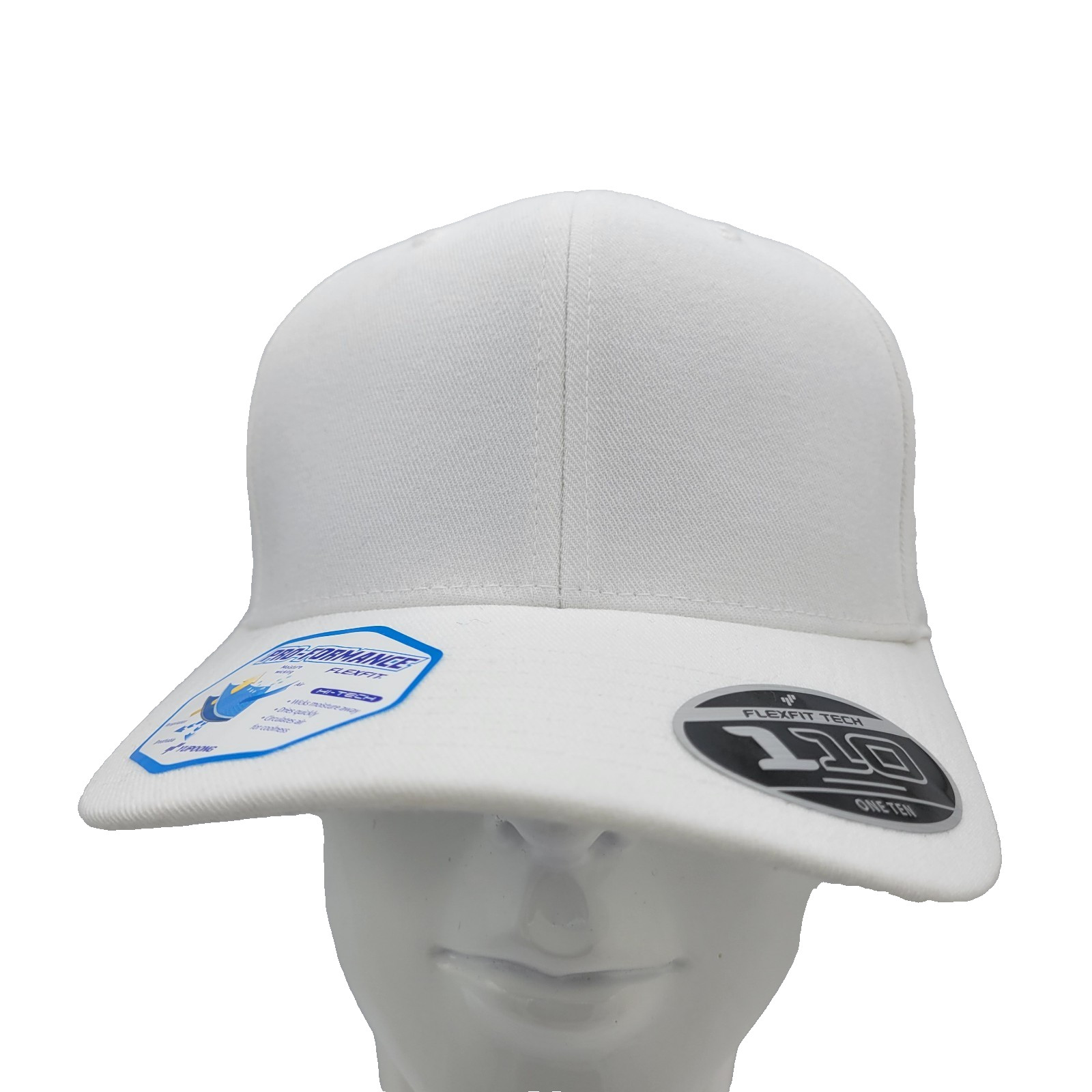 One Ten 110 Pro-Formance Mens One Size White Strapback Flexfit Tech Hat Cap