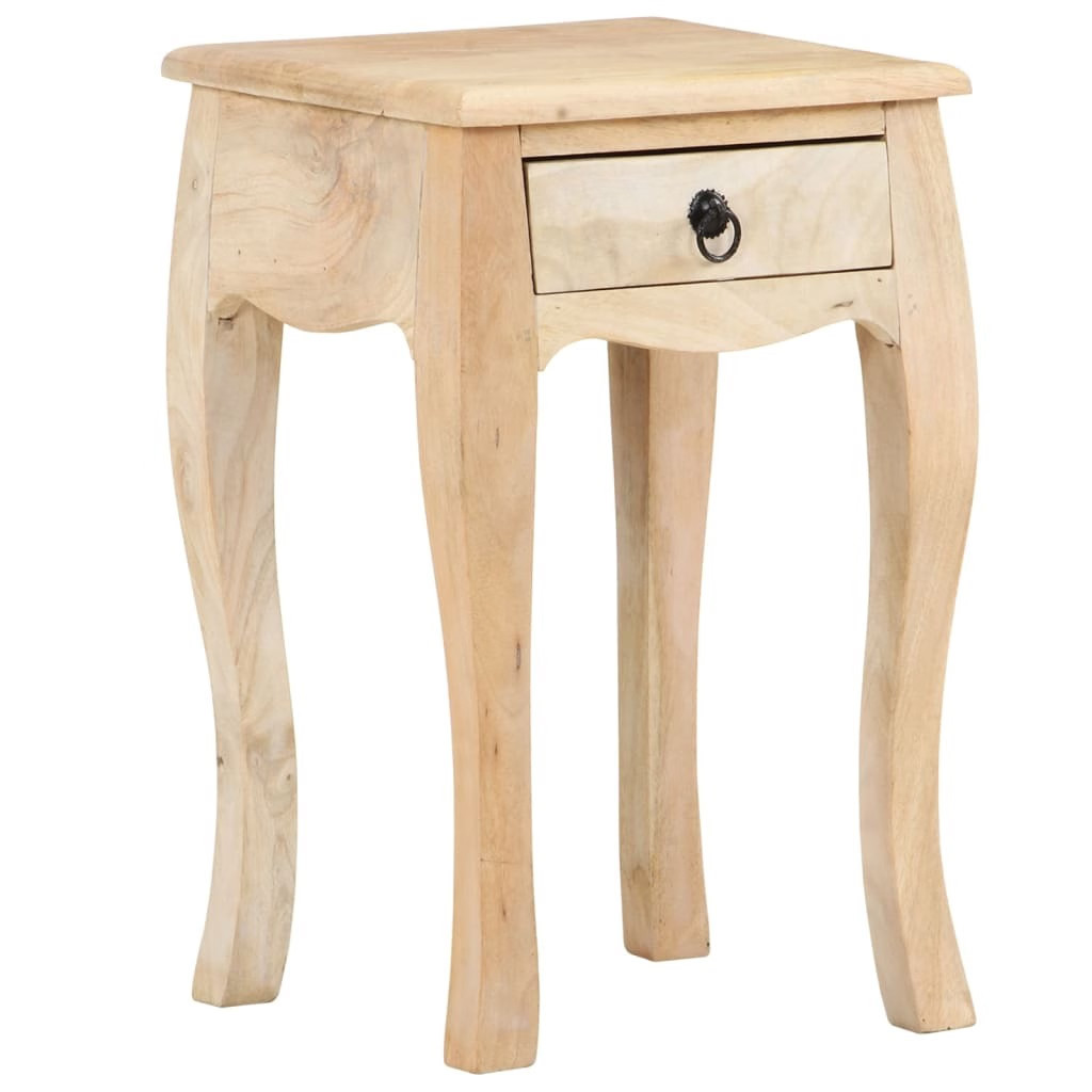 Bed Cabinet Brown Solid mango wood Compact Bedside Table Square