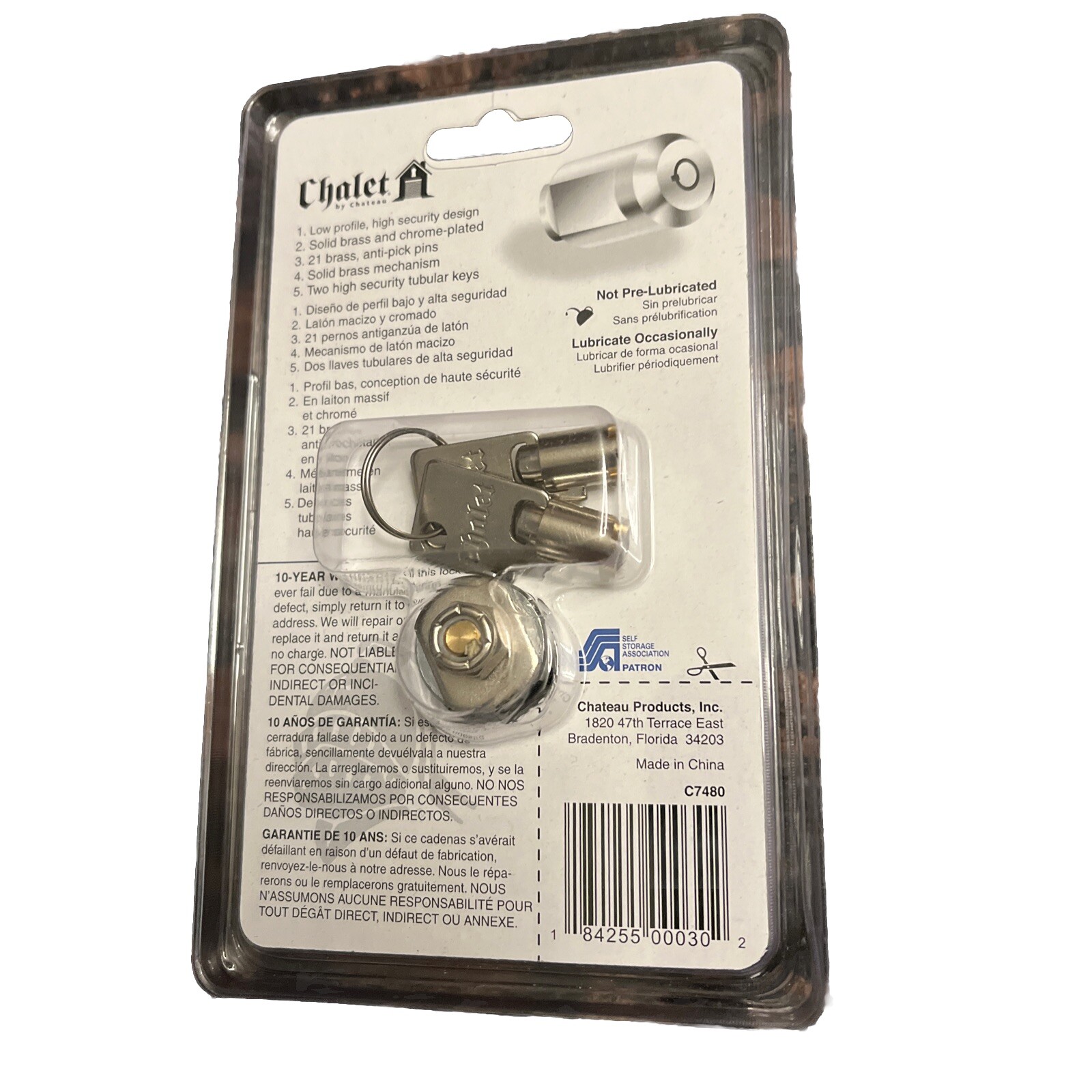 X10 Chalet Cylinder Lock Designed For High Security Latching Systems New