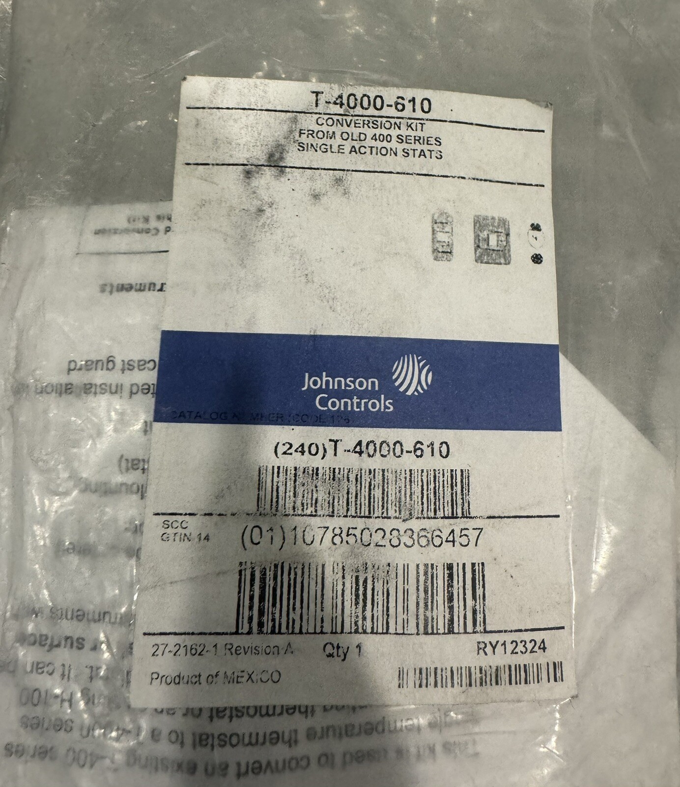 Johnson Controls T-4000-610 Thermostat Conversion Kit NEW! FREE SHIPPING!