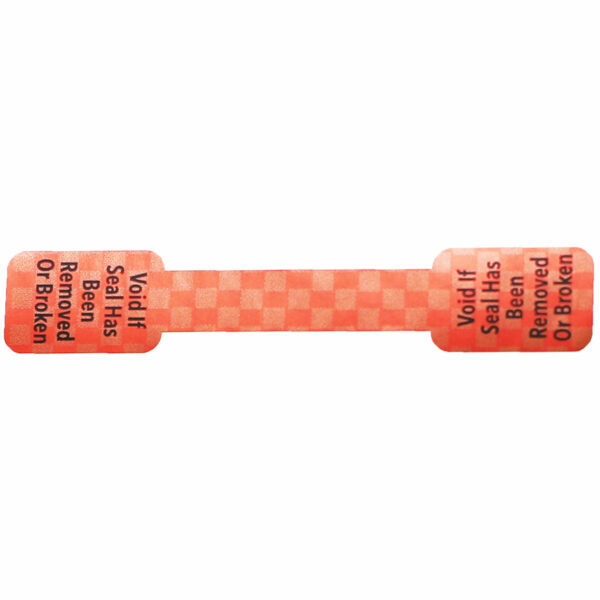 Red Metallic Tamper Evident Seal Labels | 0.5" x 2.75" Special Shape - 500 Pack