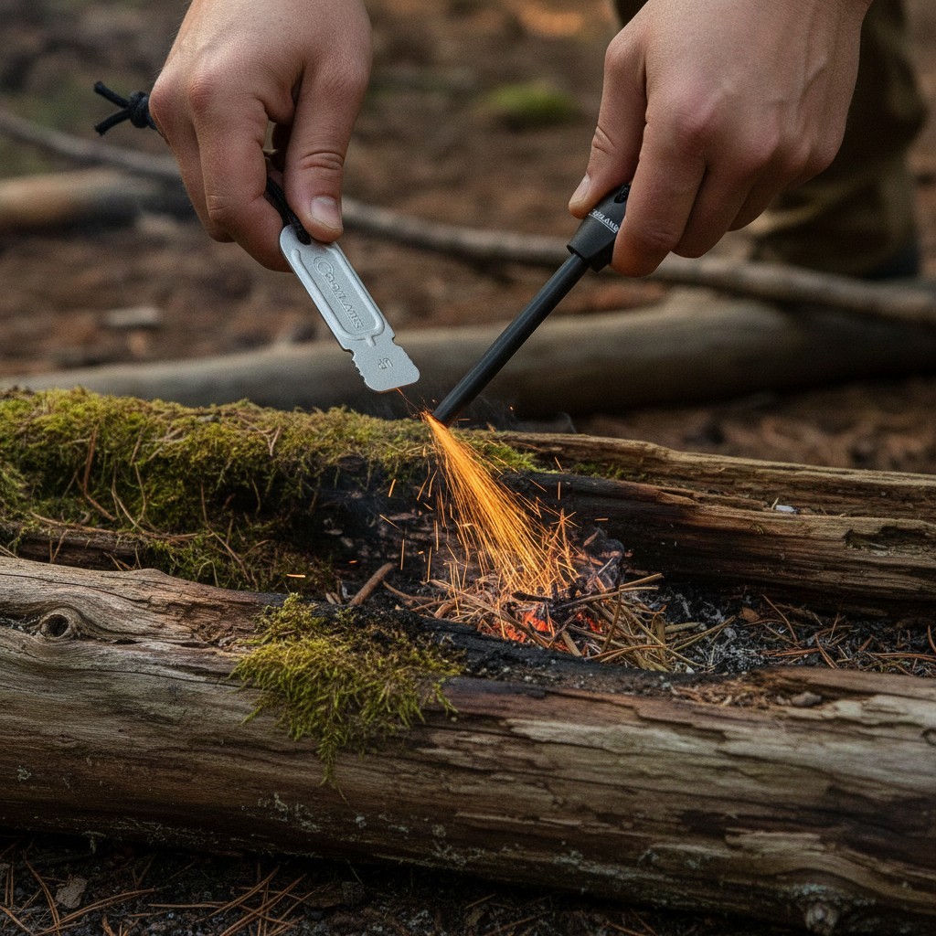 Waterproof Ferrocerium Firestarter Tool for Camping & Survival - 1000s of Sparks