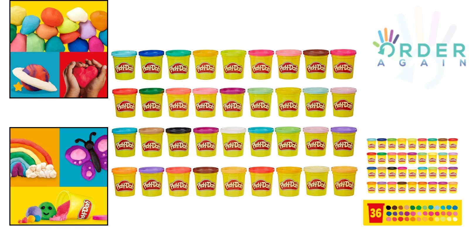 Play-Doh Modeling Compound 36-Pack Assorted Colors Non-Toxic Arts Crafts