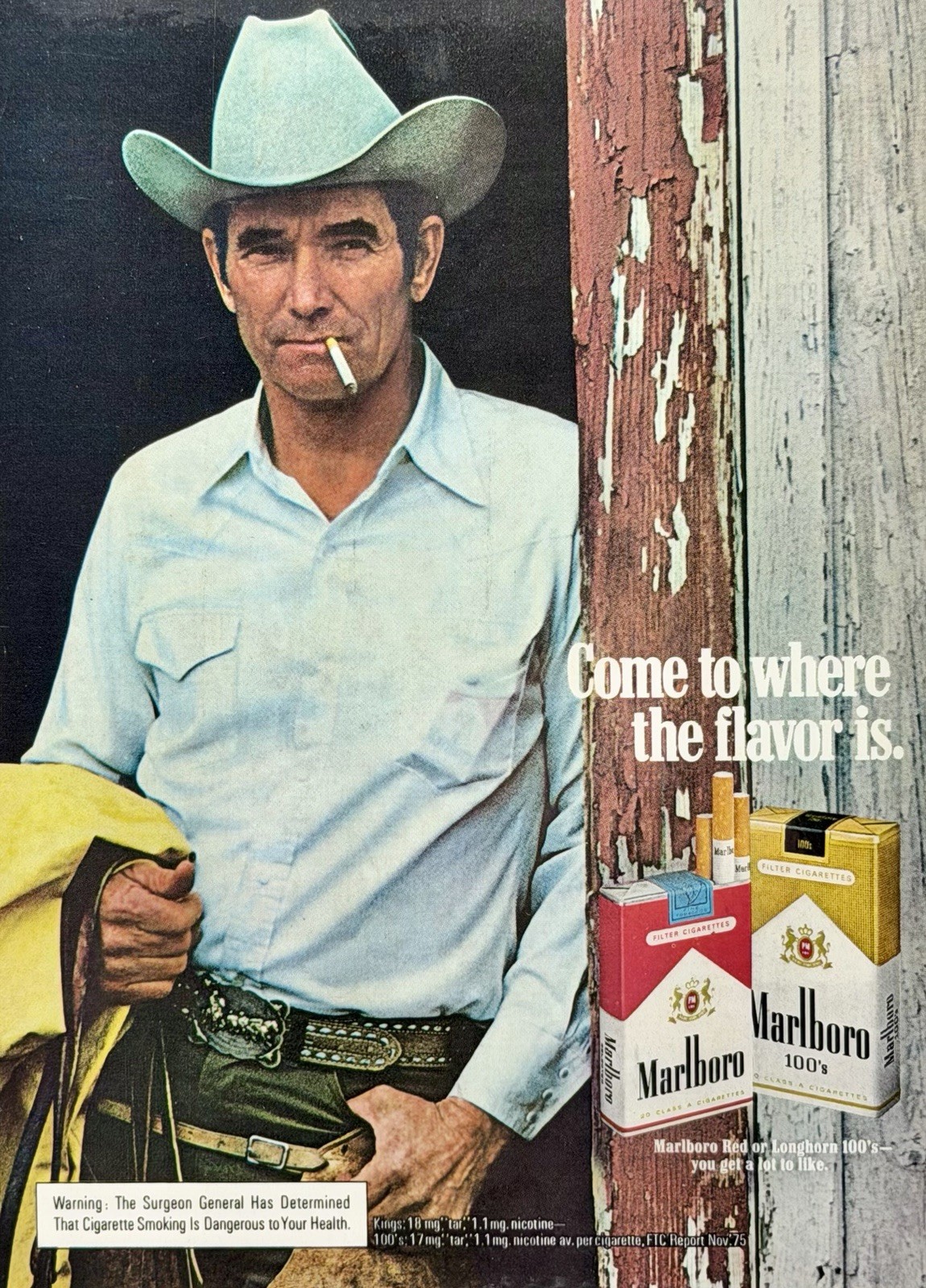 Marlboro Cigarettes 1974 “ Marlboro Country “ Original Preserved Print Ad
