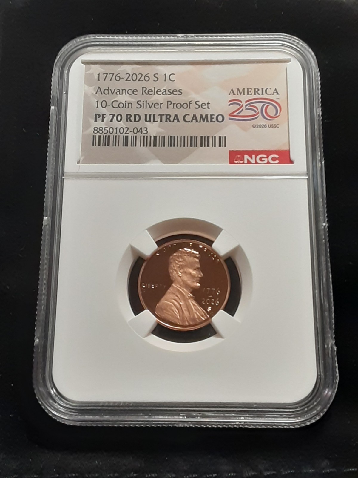 LINCOLN NGC PF70 UCAM ADVANCE  RELEASES USA 250 FROM 2026 S SILVER PROOF SET