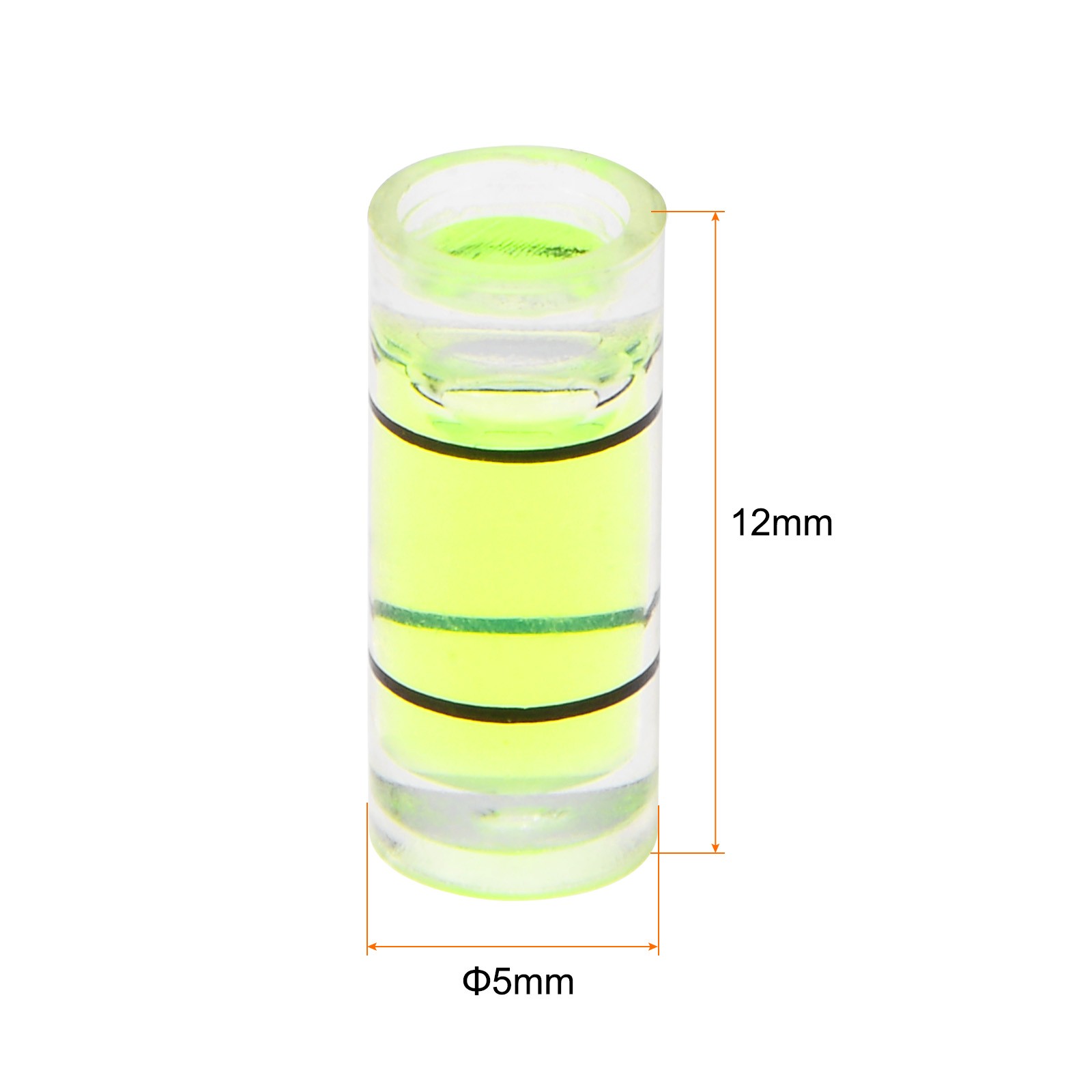 15pcs Small Cylindrical Bubble Level Vials 5x12mm Levels Measuring Tools]
