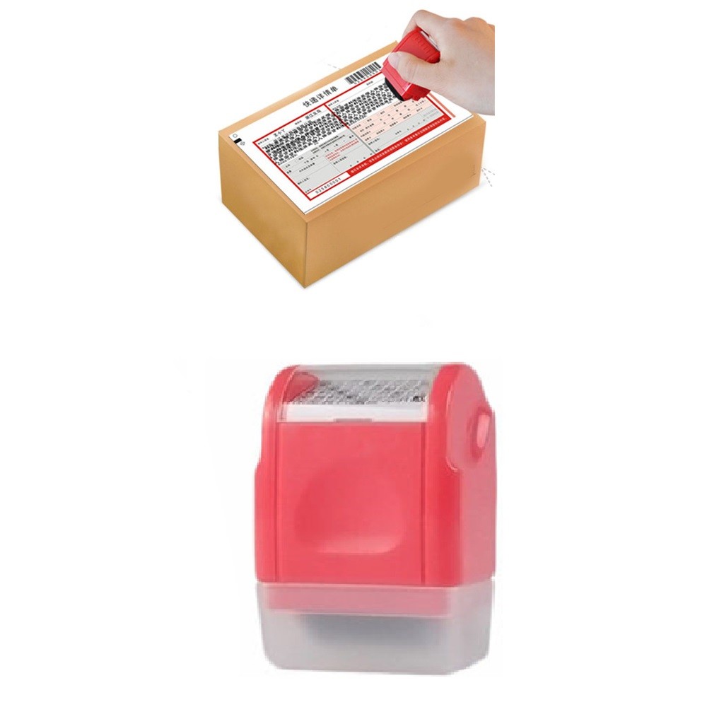 Red ID Stamp Identity Theft Protection Document Guard Self Ink Stamps Roller C