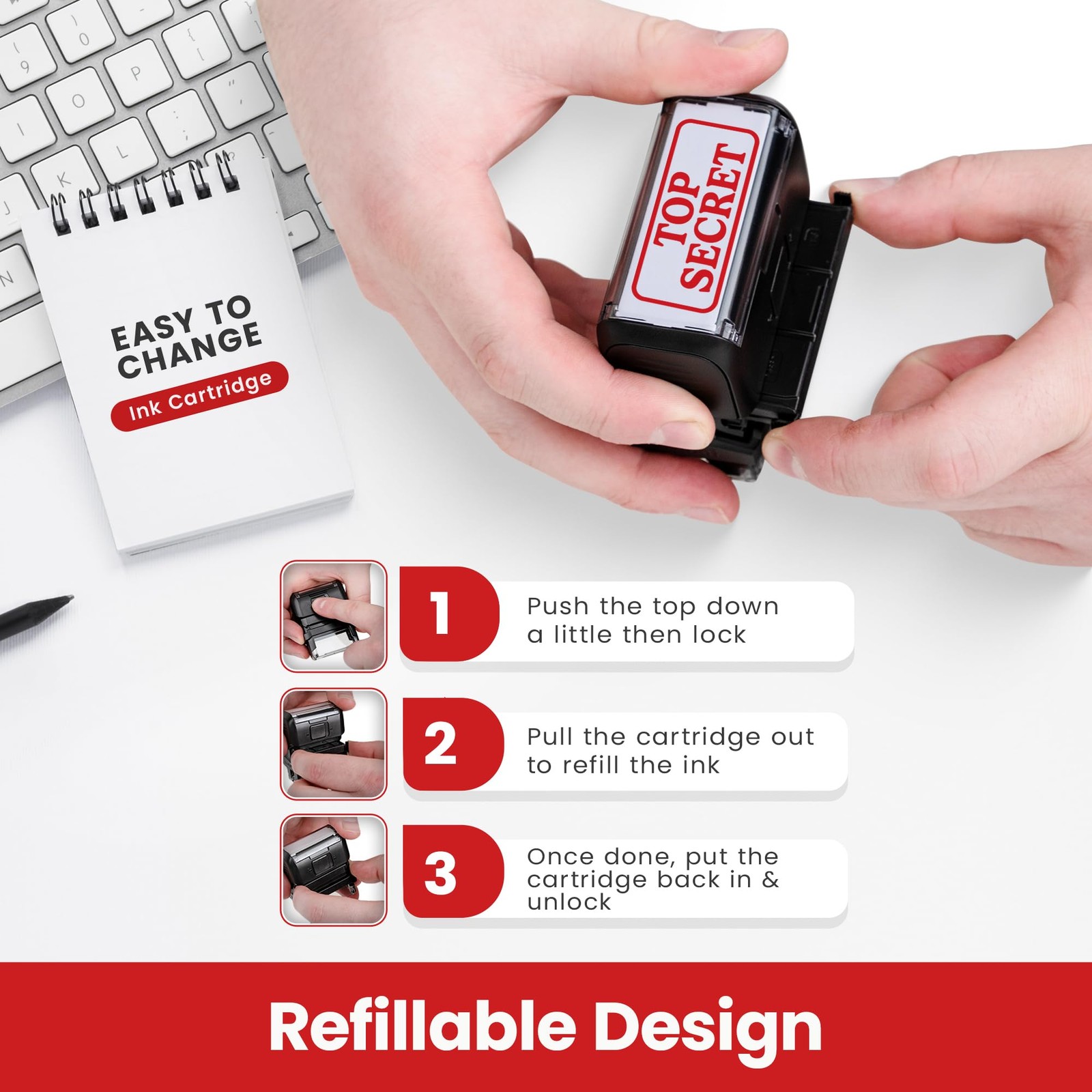 Top Secret - Self Inking Rubber Stamp - Ink Stamps