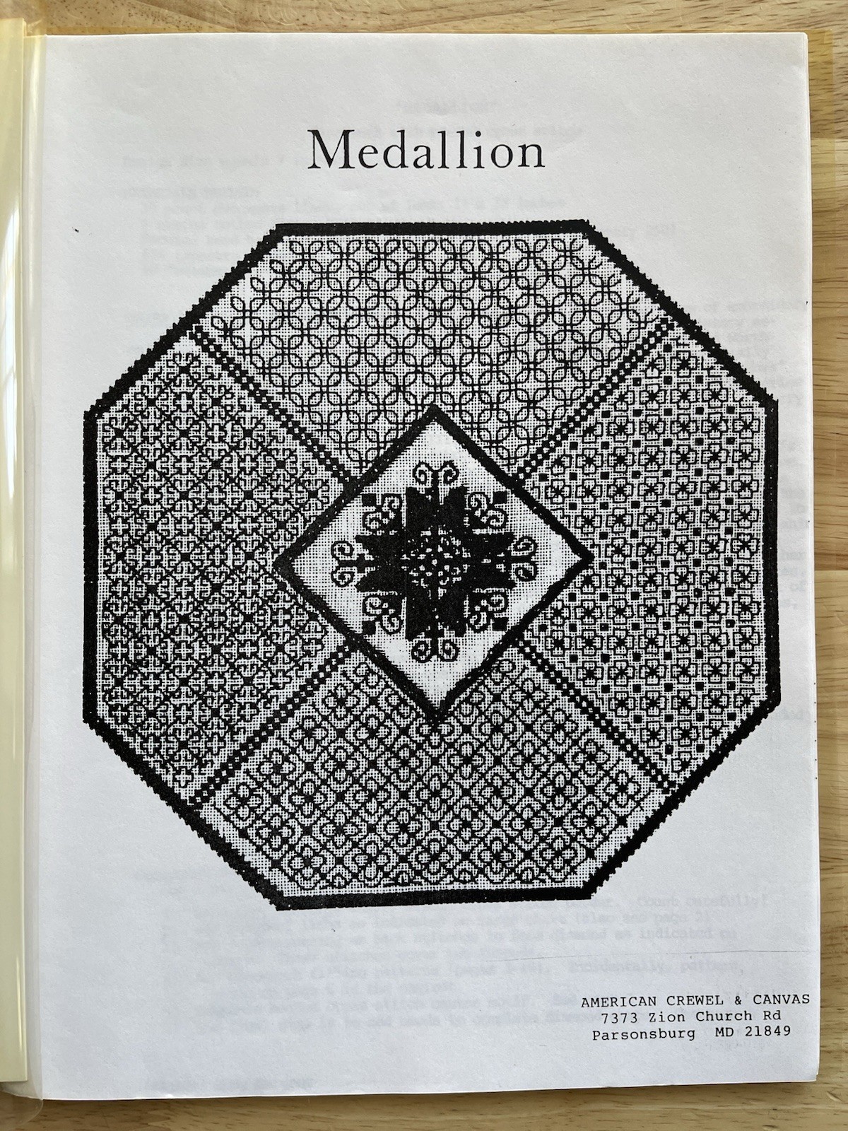 MEDALLION ~ Blackwork With Beaded Cross Stitch Pattern Booklet By Jody Gergens