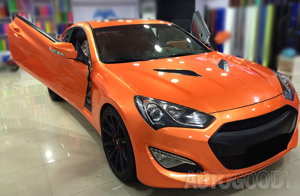 48" x 60" Super Gloss Orange Vinyl Film Wrap Sticker Air Bubble Free 4ft x 5ft
