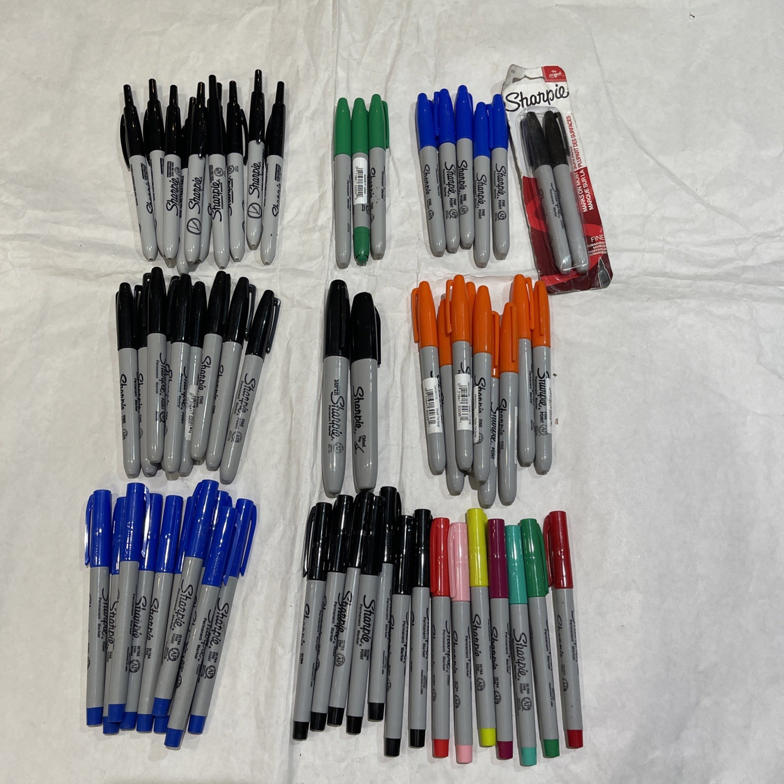 Qty 64 New Sharpie Permanent Markers Multiple Colors and Tips Ultra Fine-Chisel