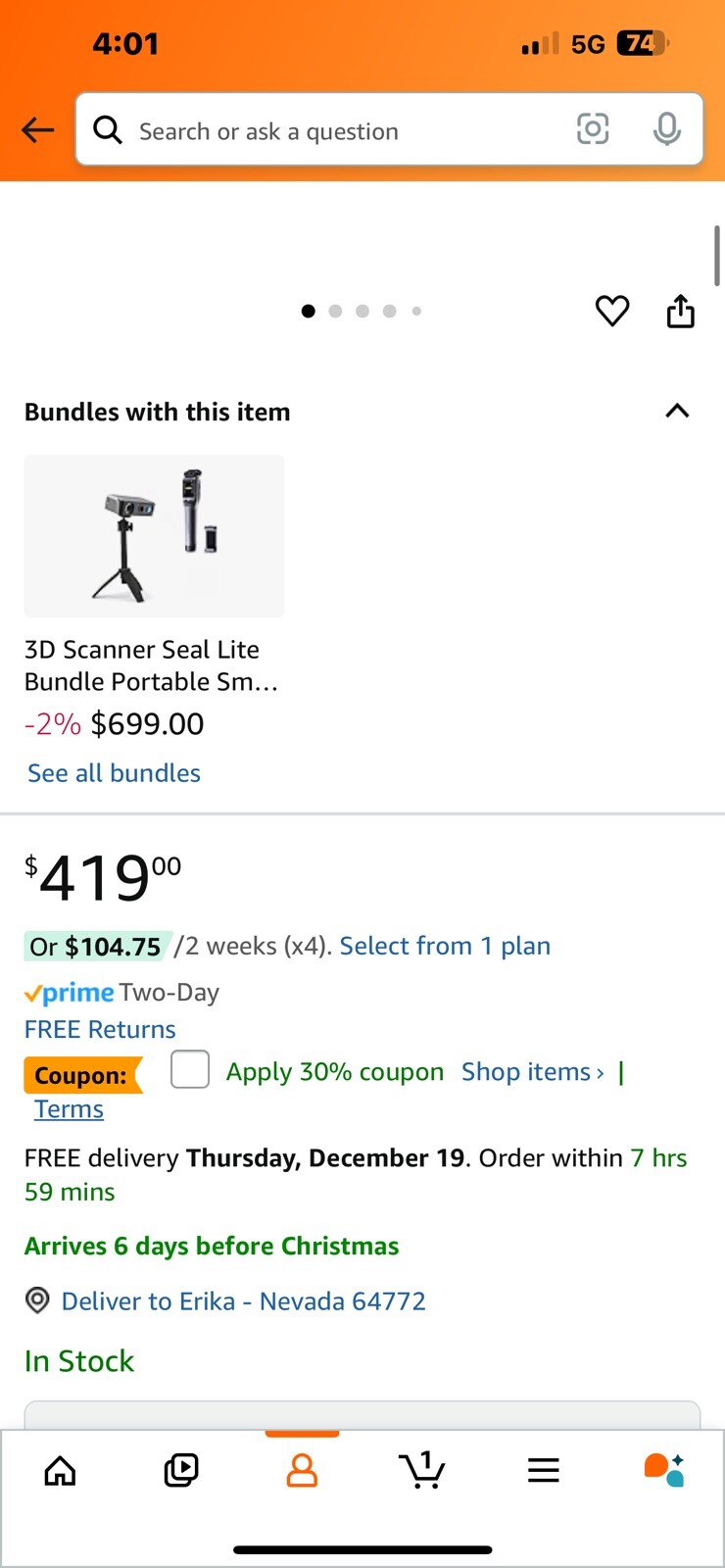 3D Maker Pro Seal Lite Handheld 3D Scanner For 3D Printing