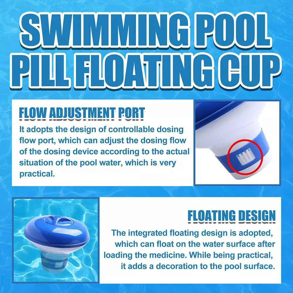 Floating Spa Chlorine Dispenser Twist Lock Cap,Adjustable Flow,Small Pool Safe