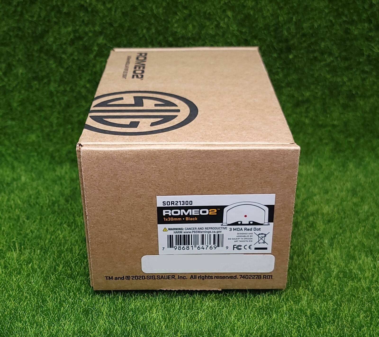 Sig Sauer ROMEO2 1x30mm Reflex Sight, 3 MOA Red Dot, Black w/ Shroud - SOR21300