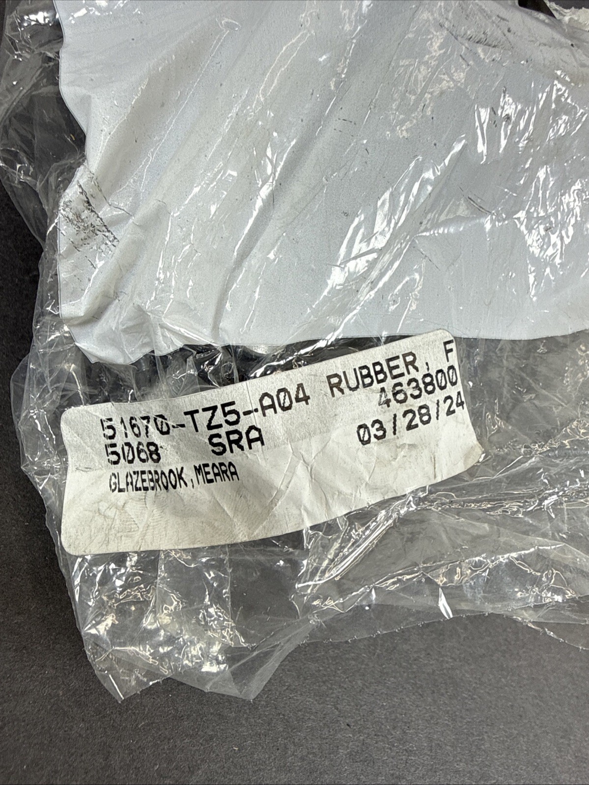 HONDA #51670-TZ5-A04 Rubber, FR. Shock Absorber Mounting 2016-2021 Honda - NEW!!