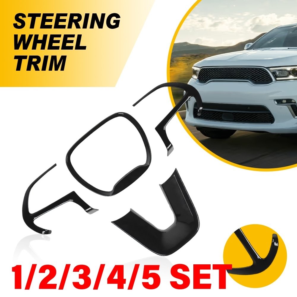 Steering Wheel Cover For Dodge Challenger/Charger/Durango 2015-2023 Black 1-5SET