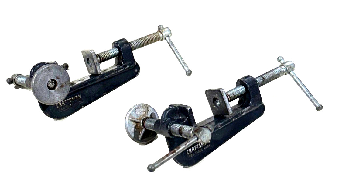 (2) VINTAGE CRAFTSMAN TOOLS CLAMP-ON STOPS for TABLE TOP POWER TOOLS