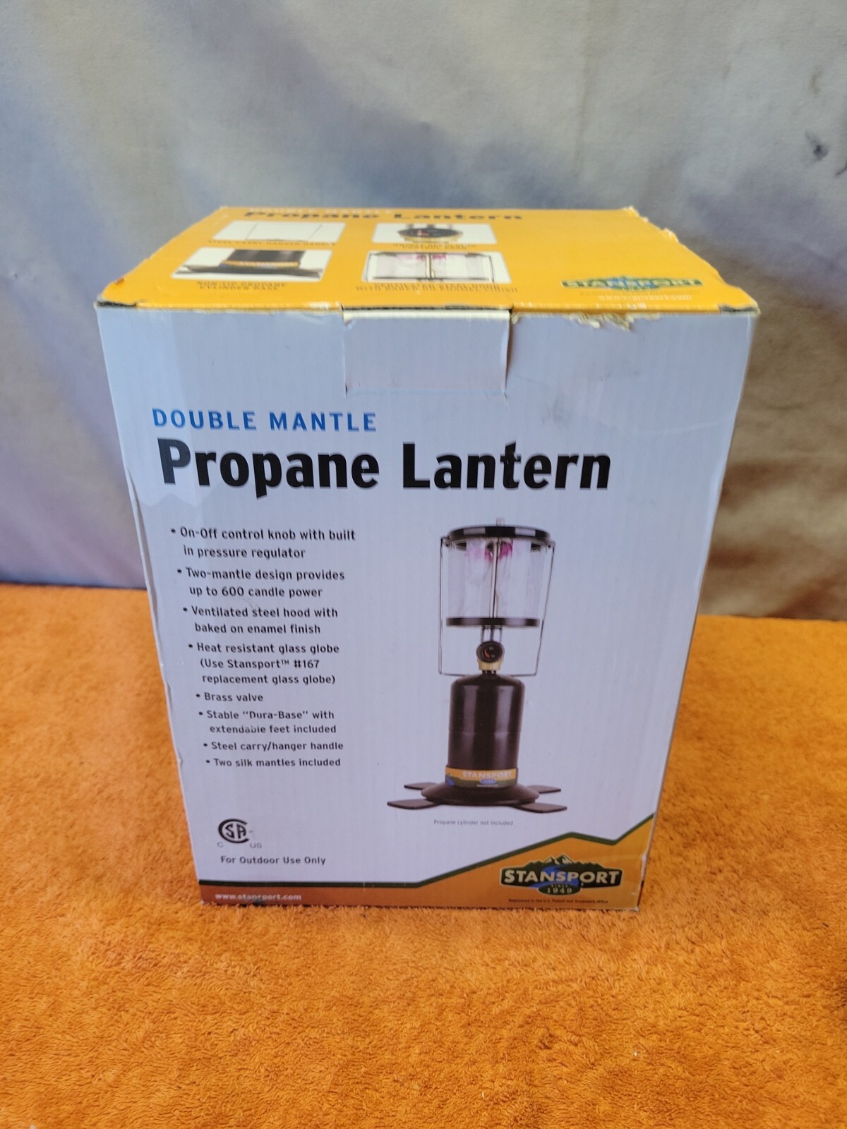 O-Mint, New In Box Stansport #170 Double Mantle Propane Camping Lantern.