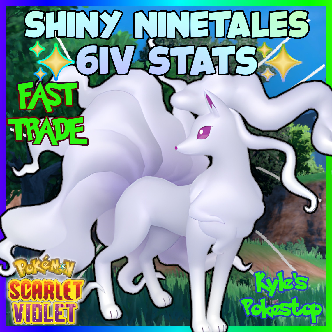 ✨ 6IV SHINY ALOLAN NINETALES ✨ POKEMON SCARLET AND VIOLET EV'D 🚀 FAST