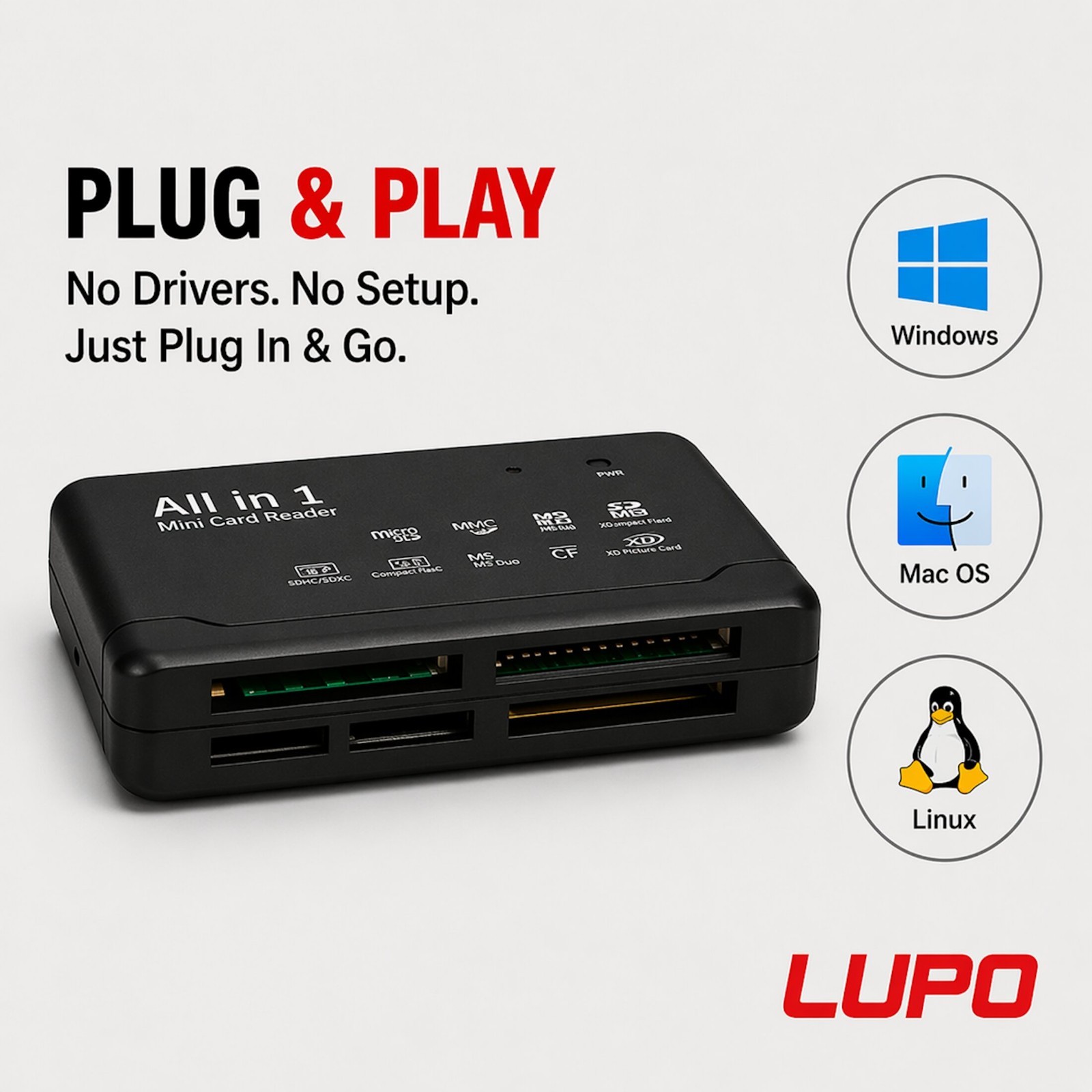 USB Memory Card Reader CF XD SD MS Compact Flash XD Picture Card PC Mac