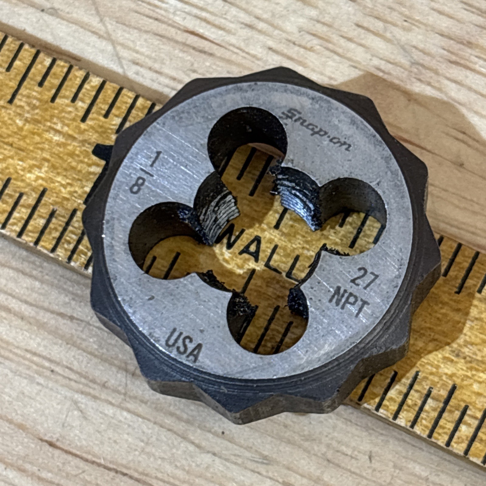 Snap On 1/8-27 1/8" NPT Die Double Hex From Set TD2425 USA READ!