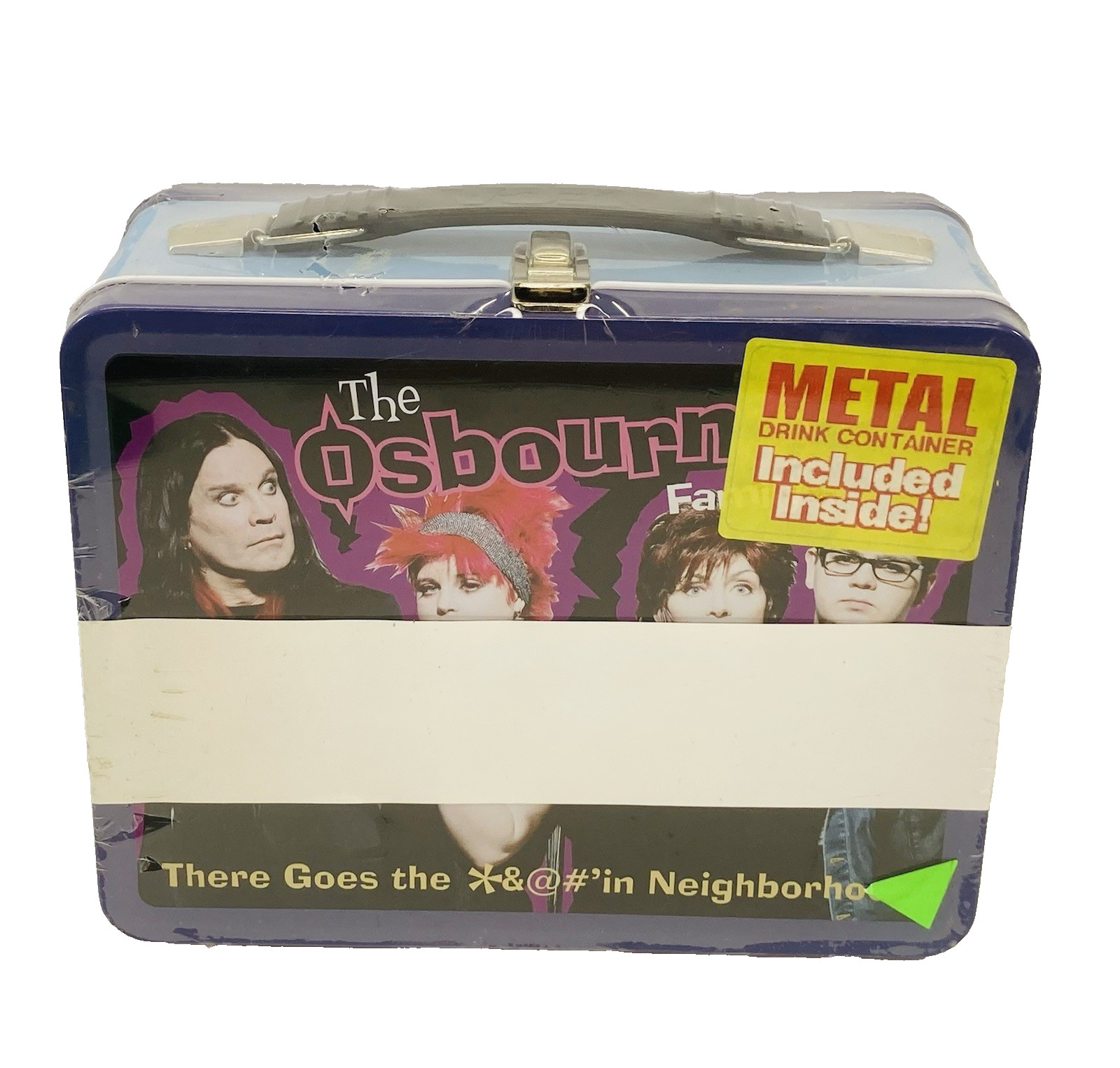 2002 Neca The Osbourne Family Blue Metal Lunch Box w Thermos New in Plastic!