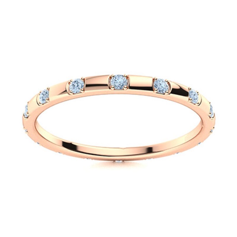 Natural Aquamarine 925 Silver Promise Boho Full Eternity Throat Chakra Ring