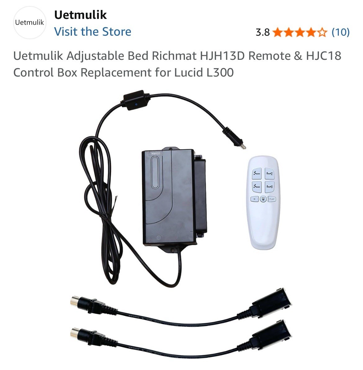Uetmulik Adjustable Bed Richmat HJH13D Remote & HJC18 Control Box Replacement fo