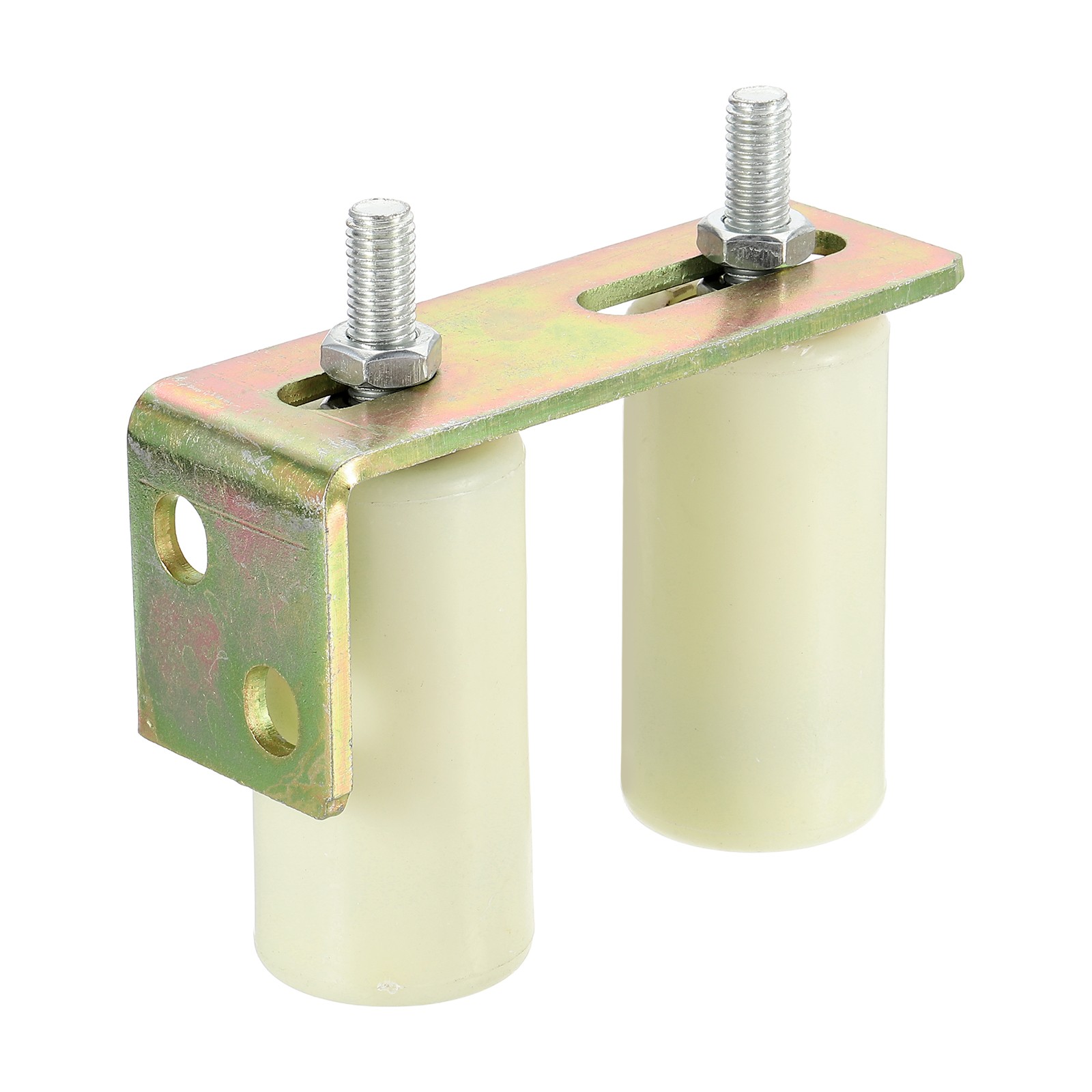 1Set Slide Gate Guide Roller 3.9" Adjustable Nylon Rollers with Bracket, White