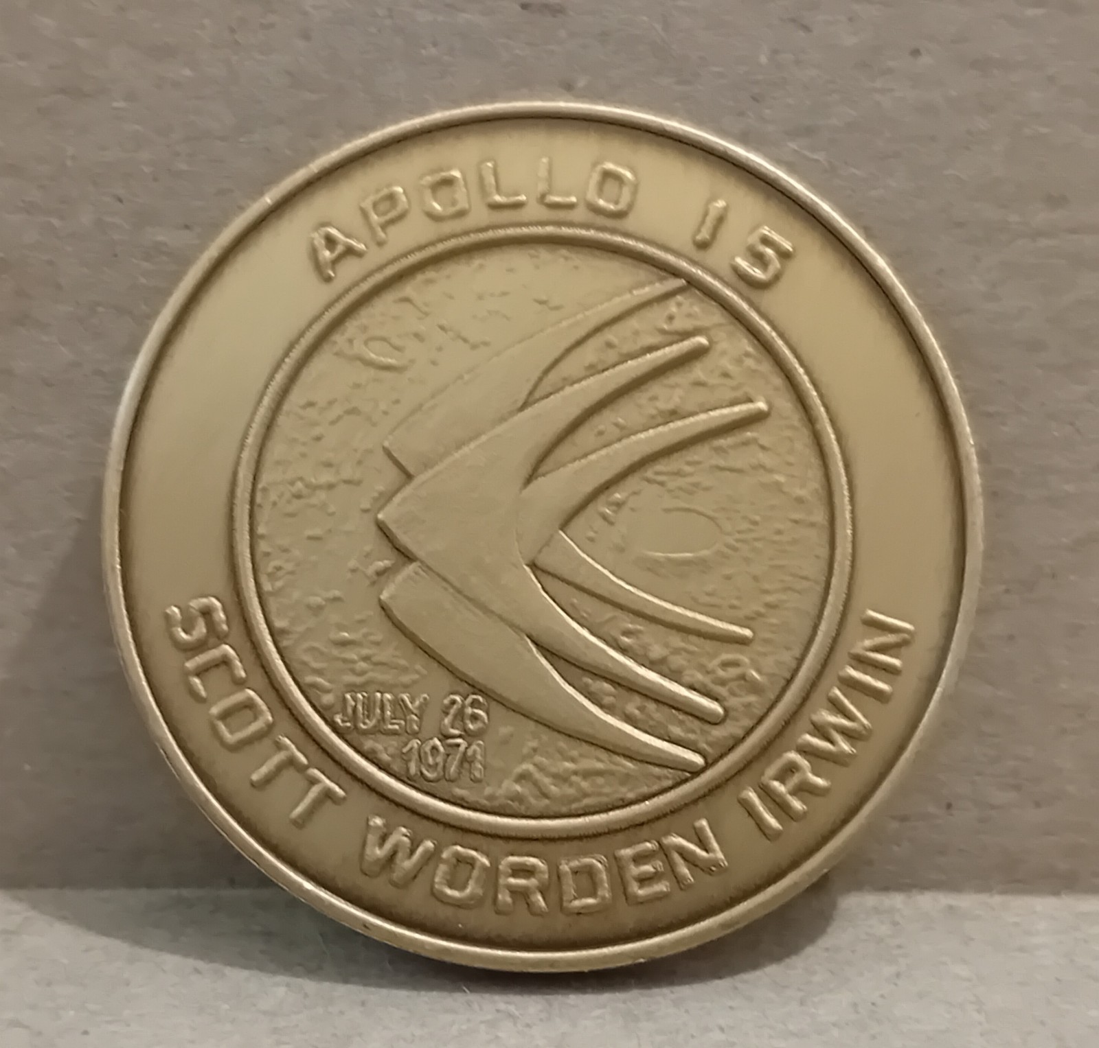 1972 USA Apollo Series Space Crew Emblems Medallion - 1971 Apollo 15