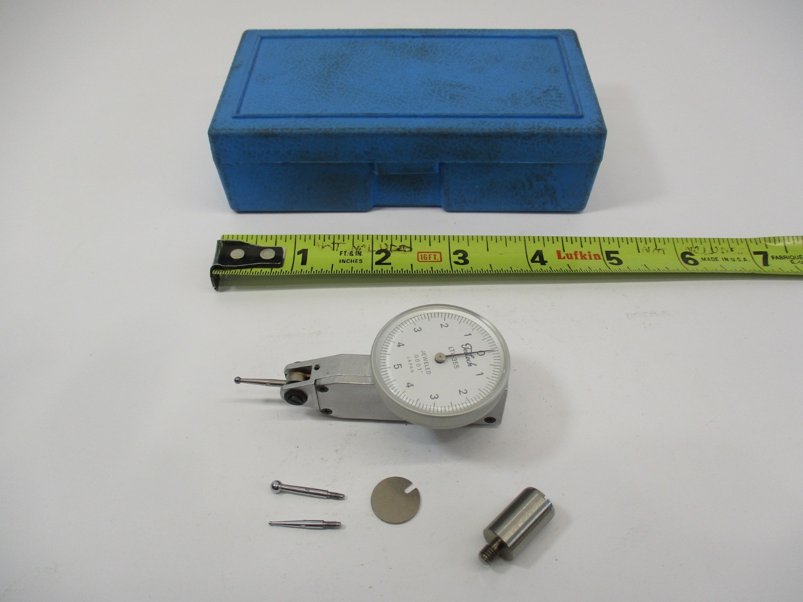 TECLOCK Dial Indicator # LTI-355 x .0001" Grads (3) Probes Mount Wrench LN