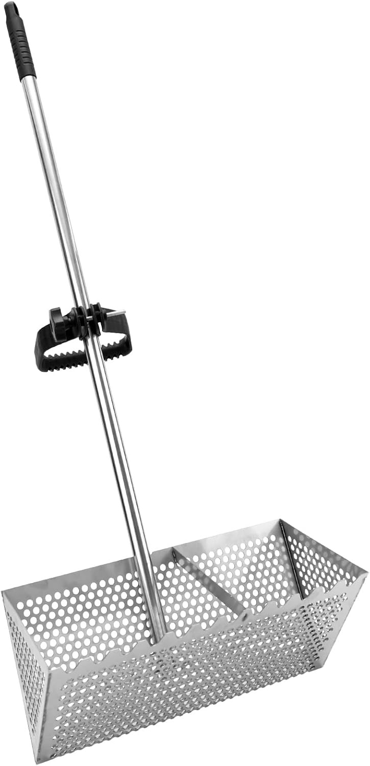 Sand Flea Rake, Durable Rake for Beach Sharp Teeth Wide Basket Beach