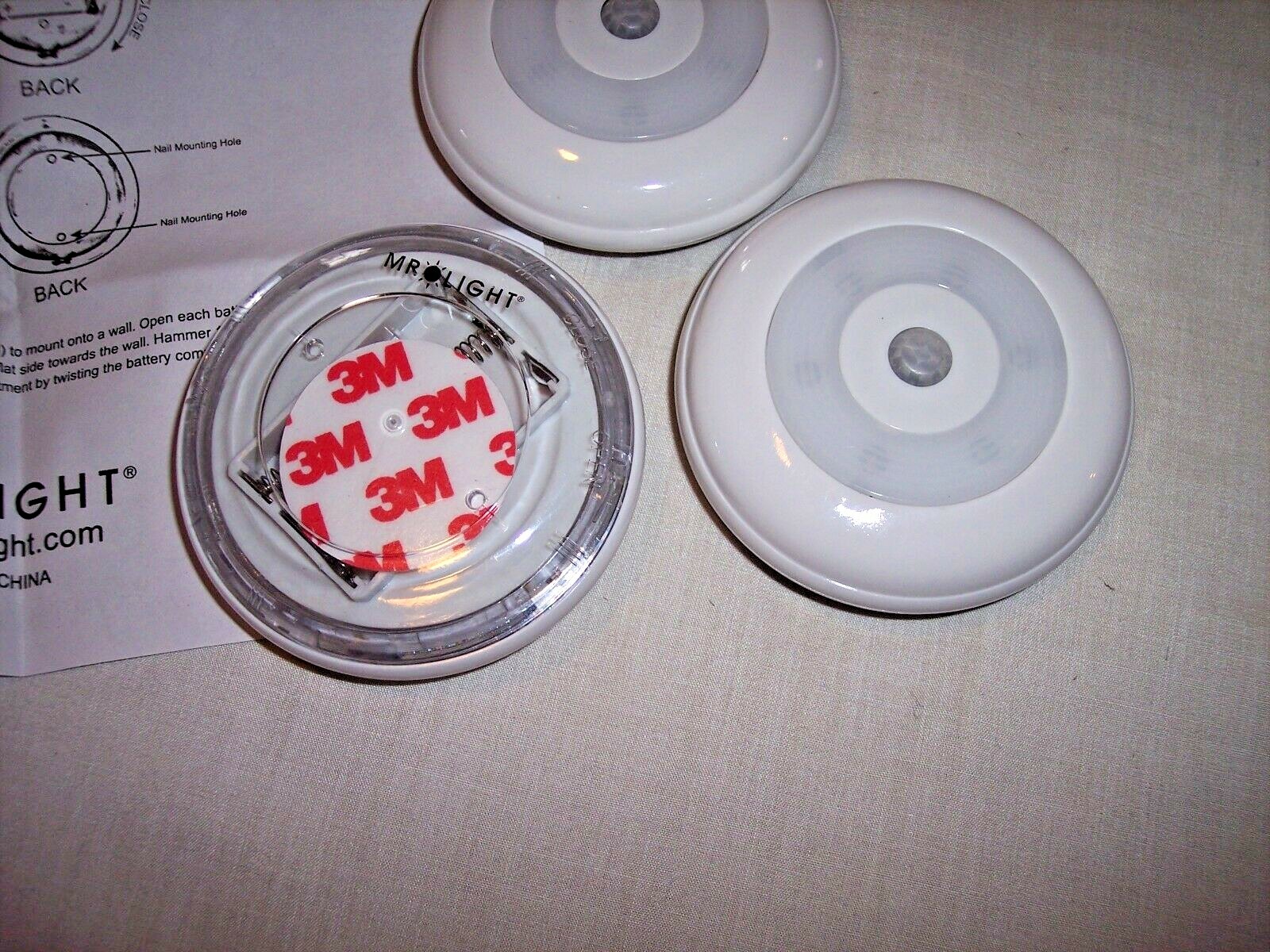 3 LED Lights Motion Sensor Closet & Cabinet Lights;Activates, White Battery