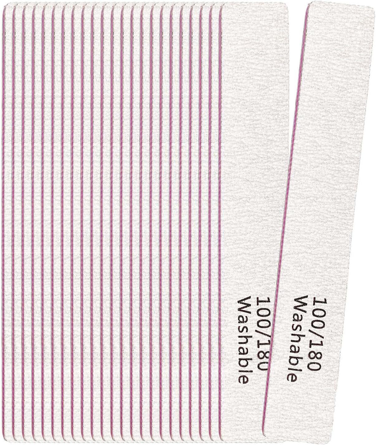 Professional Nail Files and Buffers 100/180 Grit Double Sides Nail File(24/48PC)