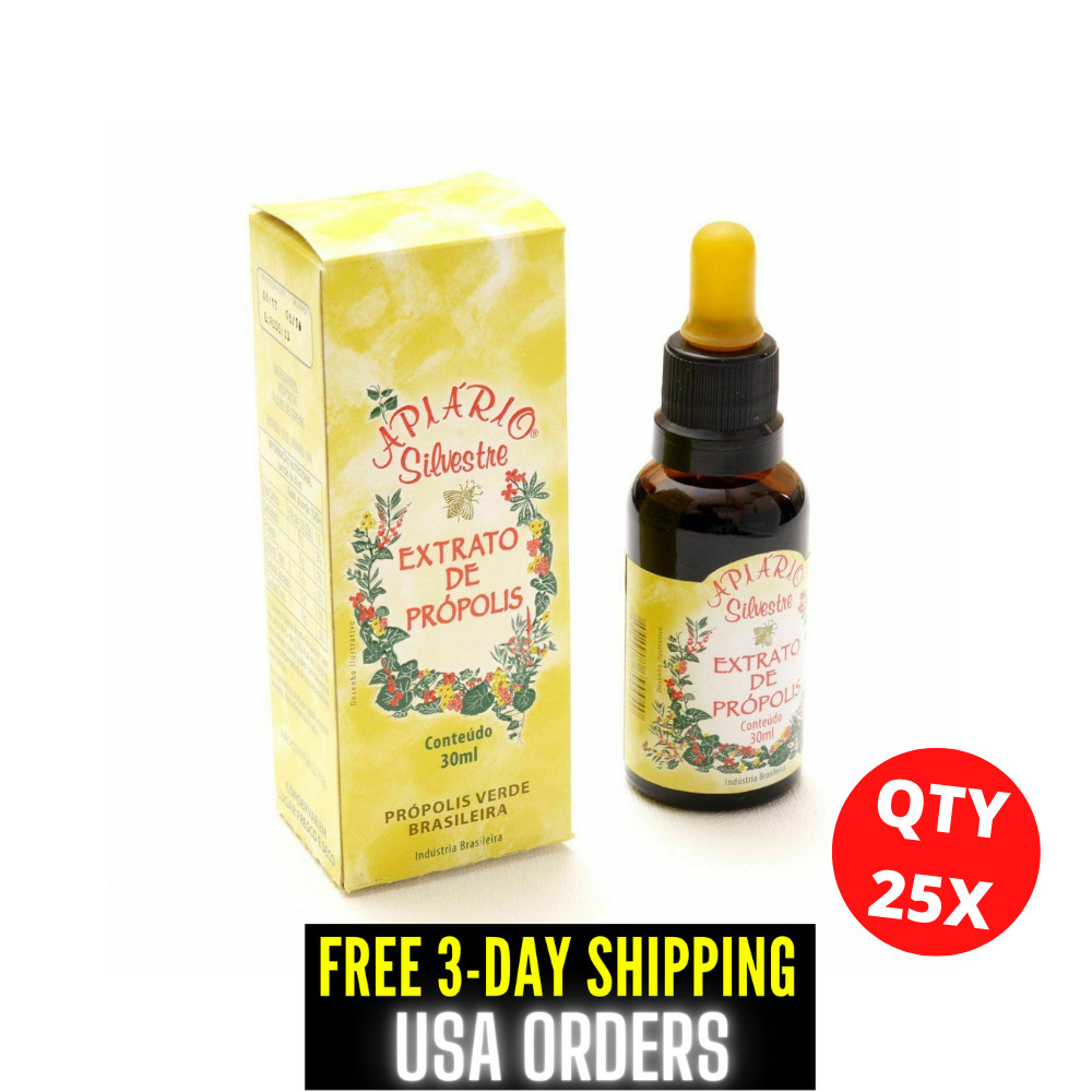 Propolis Extract APIARIO SILVESTRE Green Brazilian 25 bottles x 30 mL