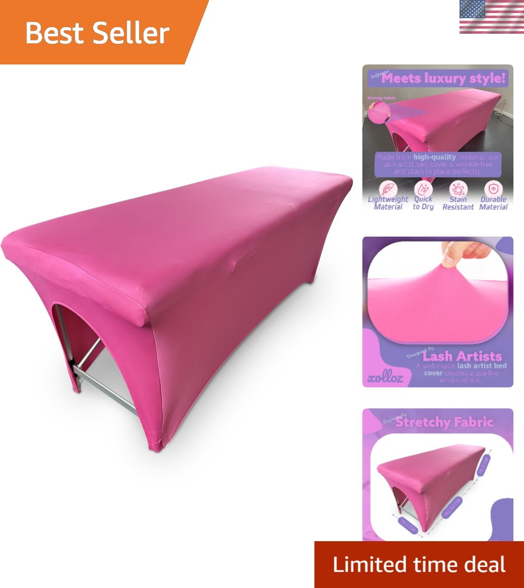 Professional Pink Table Cover - 6ft Fitted Spandex for Spa & Estheticians