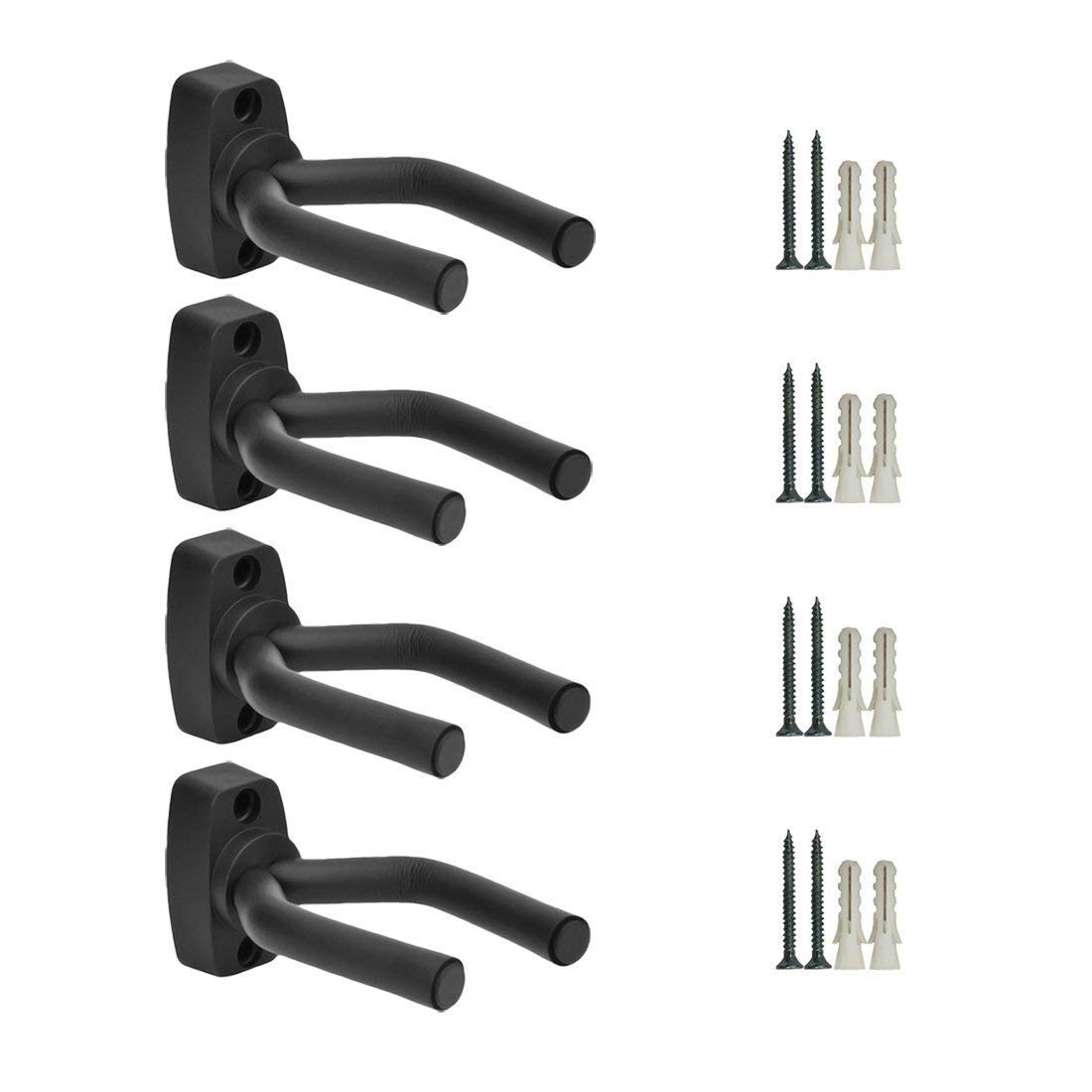 Guitar Hanger Wall Mount 4 Pack Holder Hook for Guitar Bass Ukulele