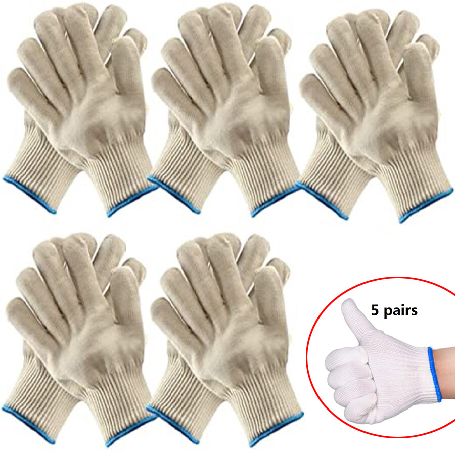 5Pair Cotton Safety Protection Work Gloves For Painter Warehouse Clean Gardening
